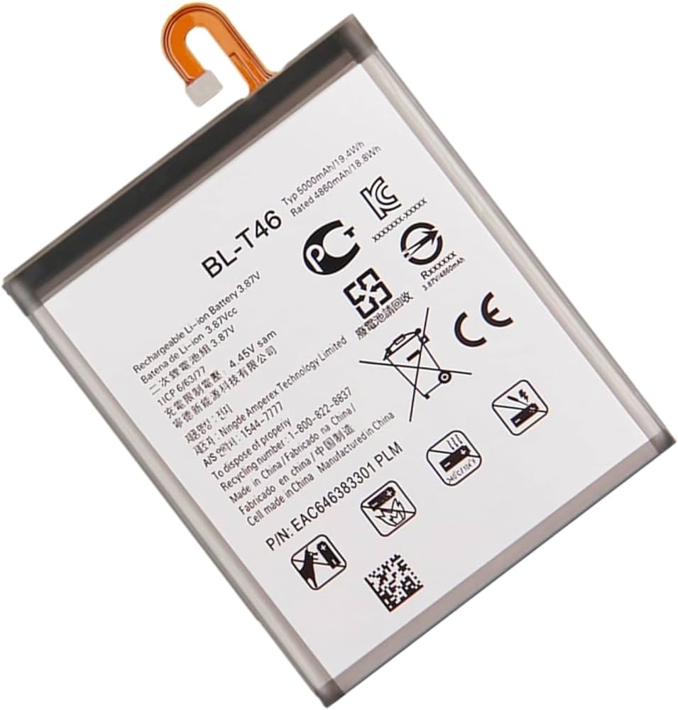 Batterie de remplacement pour LG V60 ThinQ 5G (V600), BL-T46 Batterie de remplacement pour LG V60 ThinQ 5G (V600), BL-T46